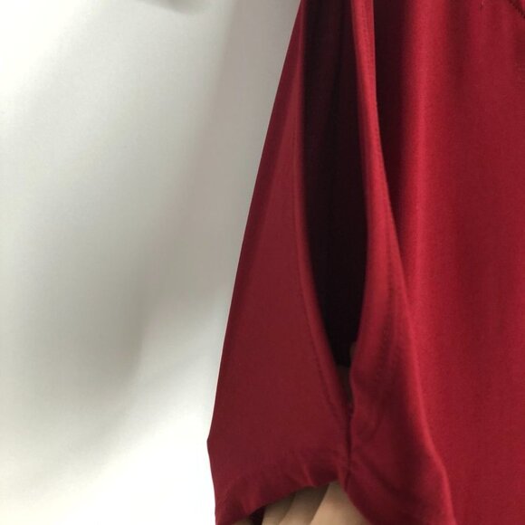 NWT Guess dark red shirt  sleeve open back draped blouse size small - Picture 5 of 15